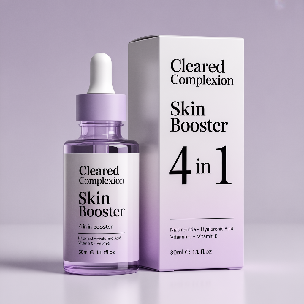 4-in-1 Skin Booster Serum – Niacinamide, Hyaluronic Acid, Vitamin C & Vitamin E for Brighter, Hydrated & Even Skin