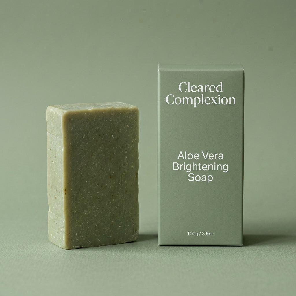 Aloe Vera Brightening Soap Bar – Pearl Powder & Sweet Almond Oil Cleansing Bar for Soft, Glowing Skin