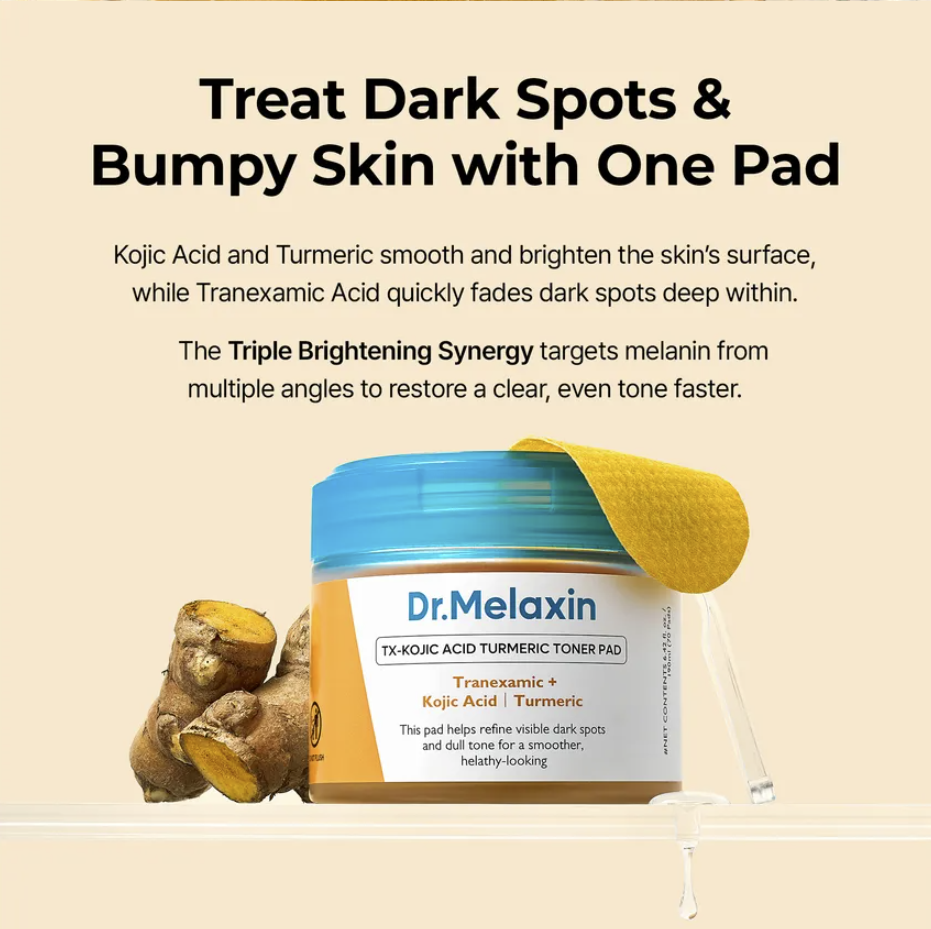 Brightening Toner Pads – Kojic Acid, Tranexamic Acid & Turmeric Exfoliating Pads for Dark Spots & Uneven Skin Toneoduct