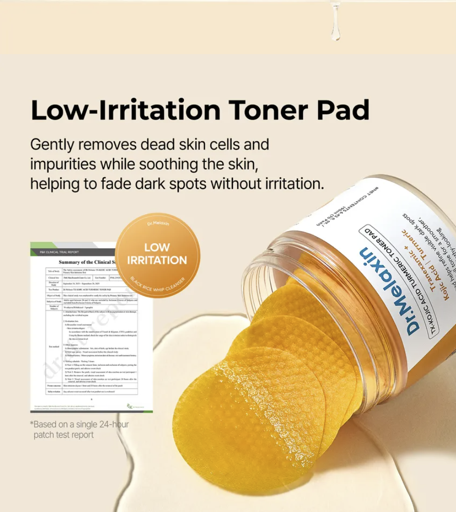 Brightening Toner Pads – Kojic Acid, Tranexamic Acid & Turmeric Exfoliating Pads for Dark Spots & Uneven Skin Toneoduct