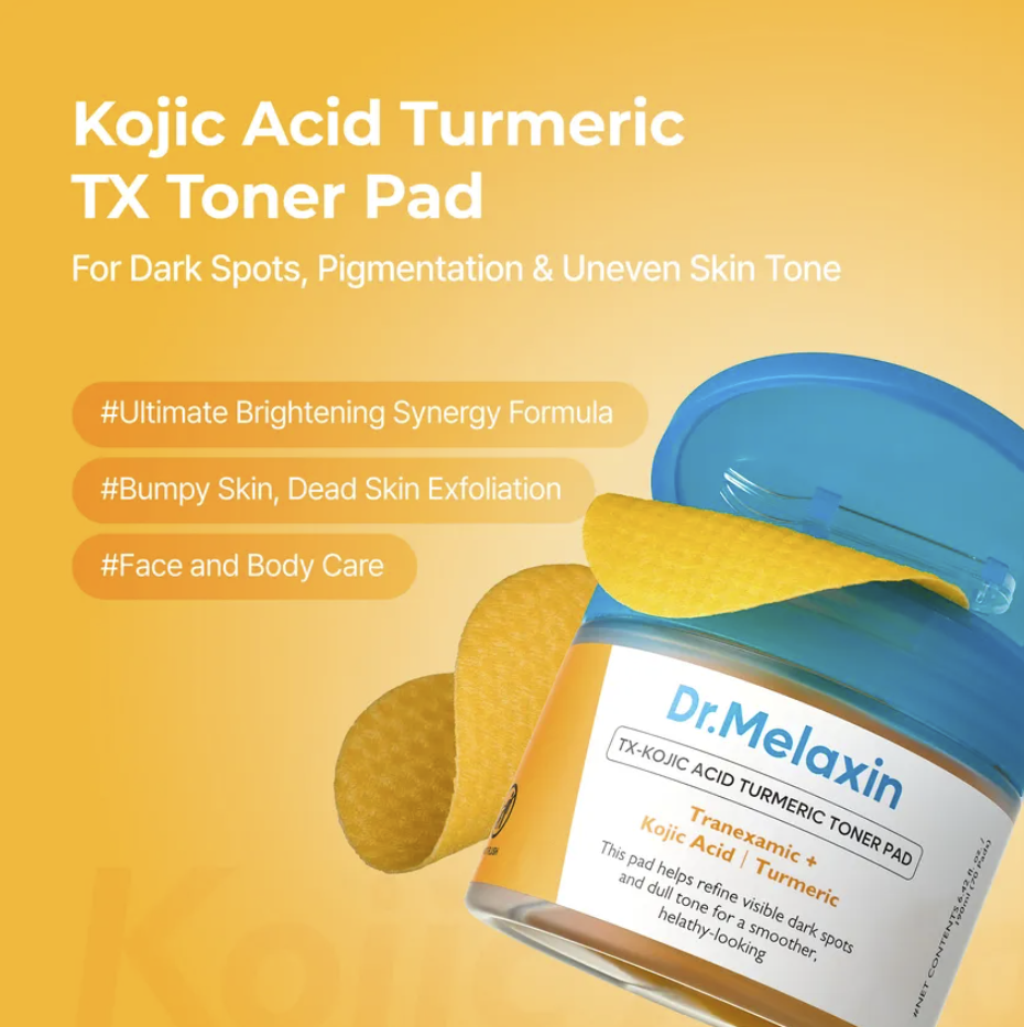 Brightening Toner Pads – Kojic Acid, Tranexamic Acid & Turmeric Exfoliating Pads for Dark Spots & Uneven Skin Toneoduct