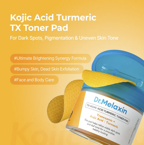 Brightening Toner Pads – Kojic Acid, Tranexamic Acid & Turmeric Exfoliating Pads for Dark Spots & Uneven Skin Toneoduct